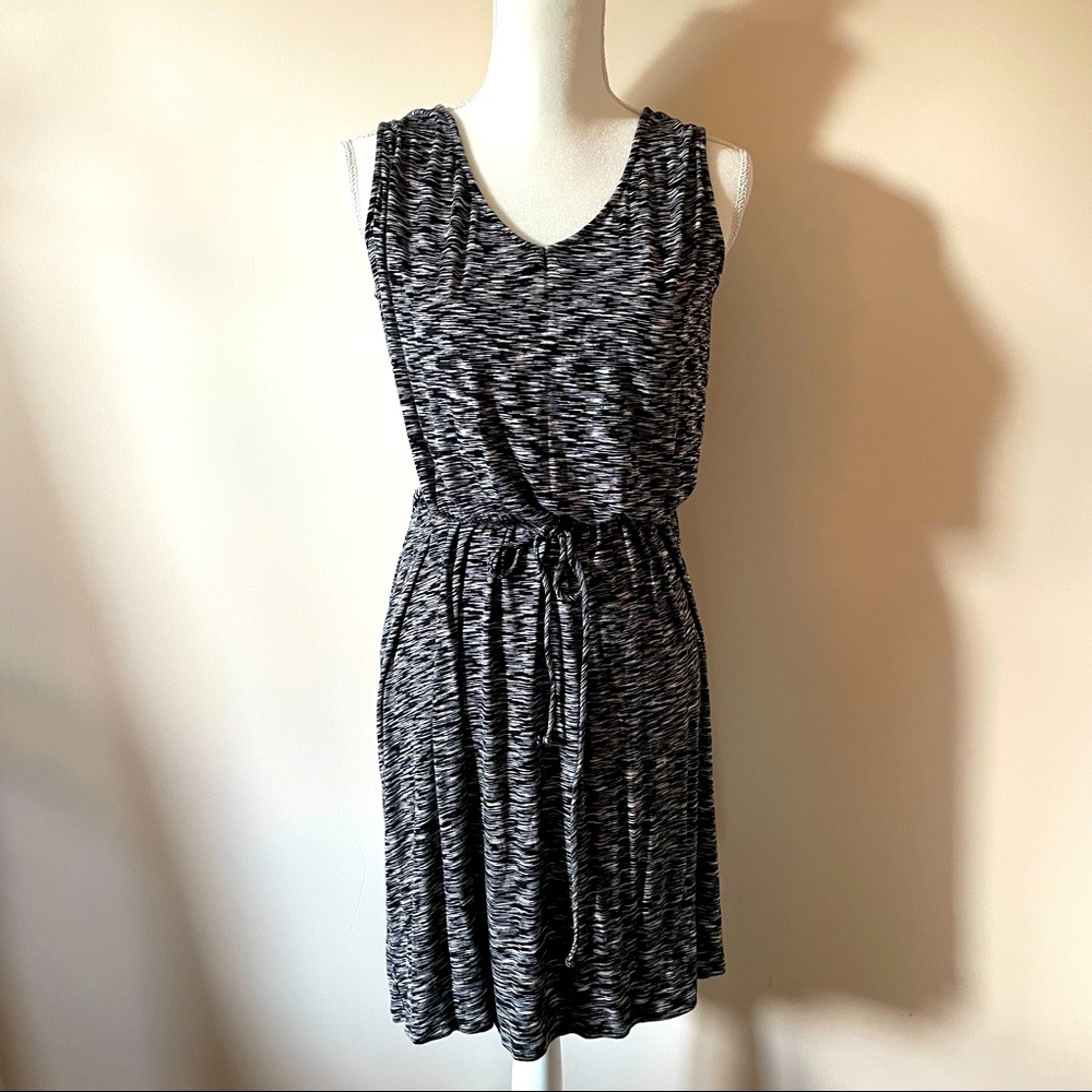 Nero a black and white cotton drawstring dress xxl